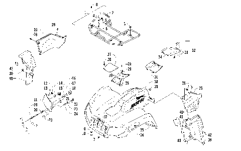 FRONT RACK, BODY PANEL, AND HEADLIGHT ASSEMBLIES [96184]