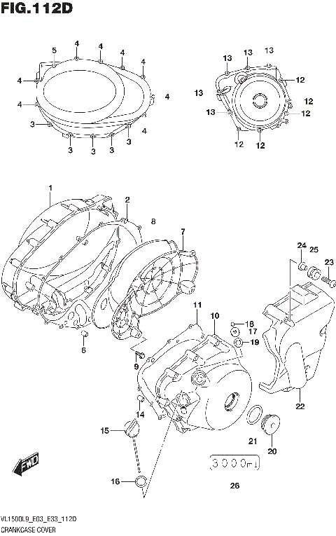 CRANKCASE COVER (VL1500TL9 E33)