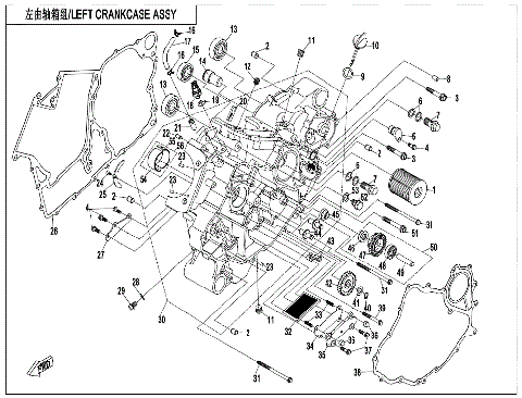 LEFT CRANKCASE ASSY.