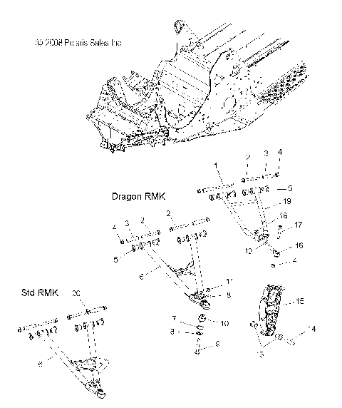 SUSPENSION, FRONT - S09PM8/PG8/PH8 ALL OPTIONS (49SNOWSUSPFRT09800RMK)
