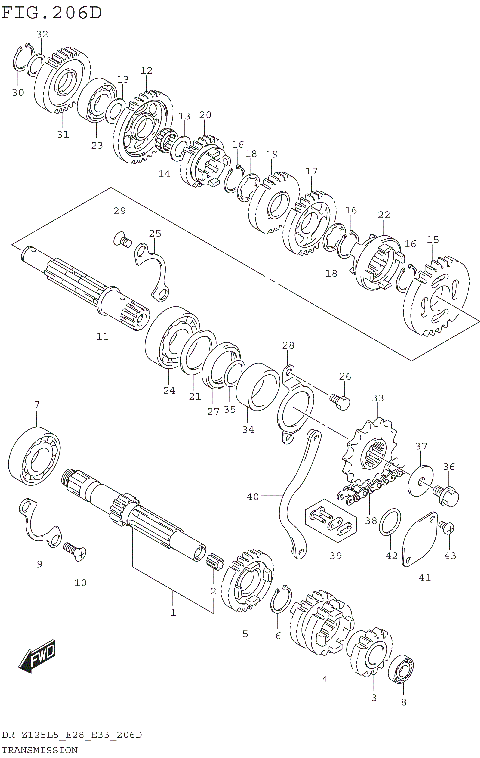 TRANSMISSION (DR-Z125LL5 E33)