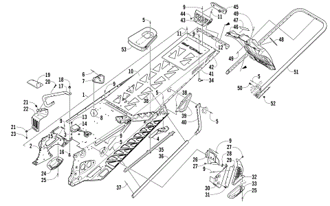 TUNNEL, REAR BUMPER, AND SNOWFLAP ASSEMBLY
