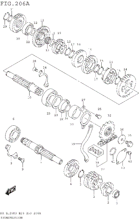 TRANSMISSION (DR-Z125M3E28)