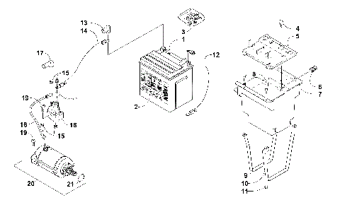 BATTERY AND STARTER MOTOR ASSEMBLY [100116]
