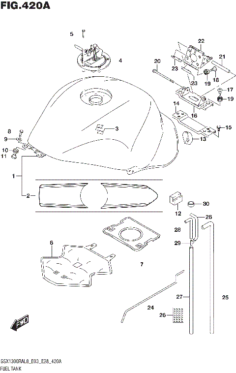 FUEL TANK (GSX1300RAL8 E03)
