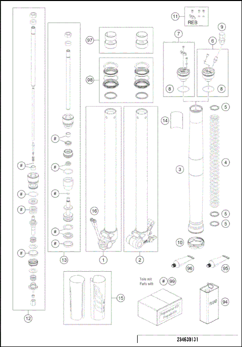 FRONT FORK DISASSEMBLED