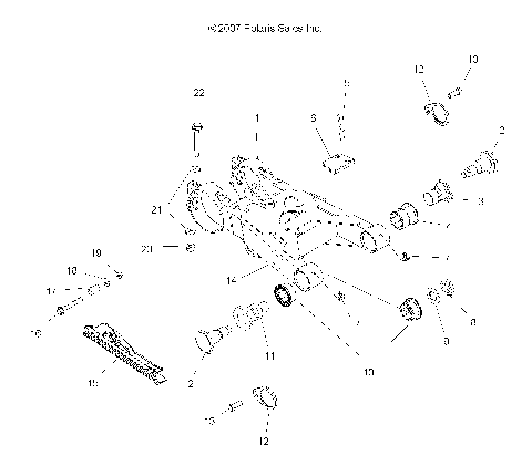 CHASSIS, SWING ARM - A09BA50FA (49ATVSWINGARM08SCRAM2X4)