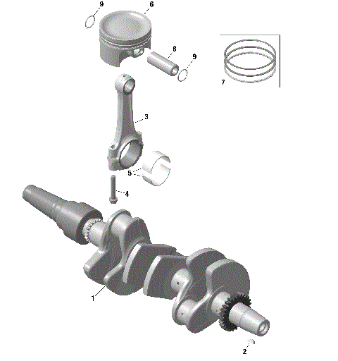 01- ROTAX - Crankshaft and Pistons