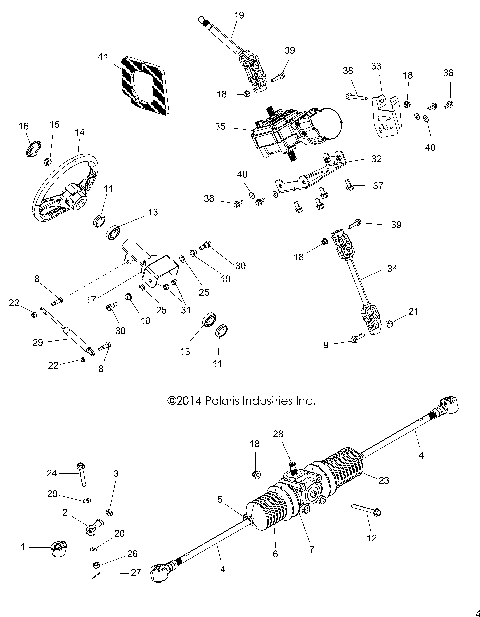 STEERING, STEERING ASM. - A15DAH57EJ (49ATVSTEERING15ACE570)