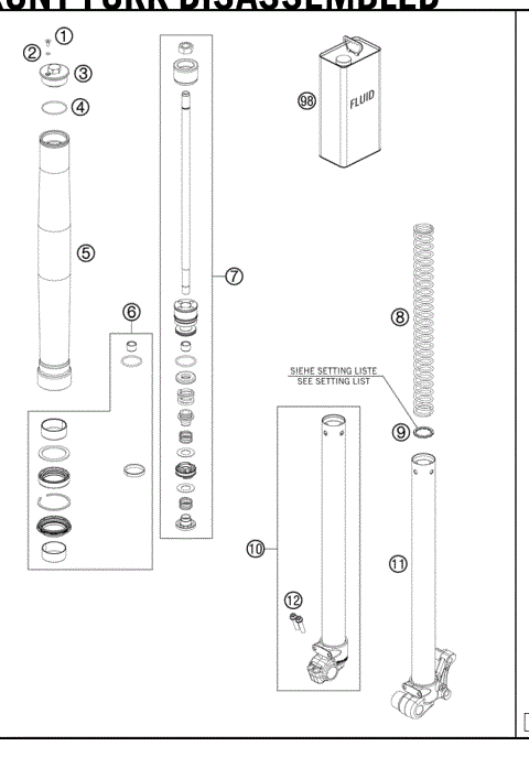 FRONT FORKDISASSEMBLED 