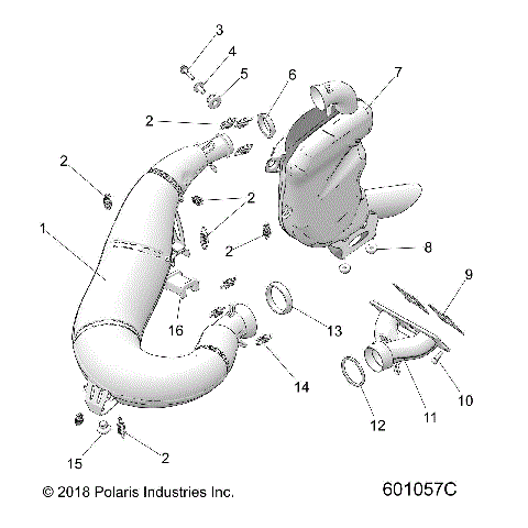 ENGINE, EXHAUST SYSTEM - S24MDX6DSA/6DEA (601057C)