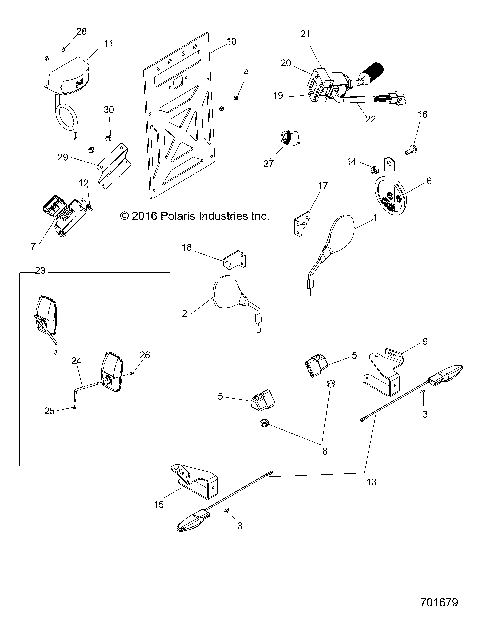 ELECTRICAL, LICENSE PLATES AND MIRRORS - R17RTED1F1/SD1C1 (701679)
