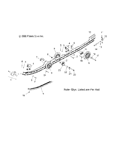 SUSPENSION, RAILS - S10PU6KSL/KEL (49SNOWSUSPRAIL10600WIDE)