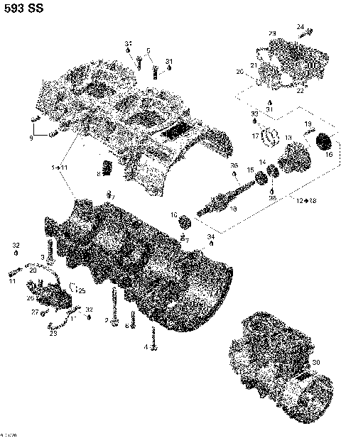 01- Crankcase, Water Pump And Oil Pump