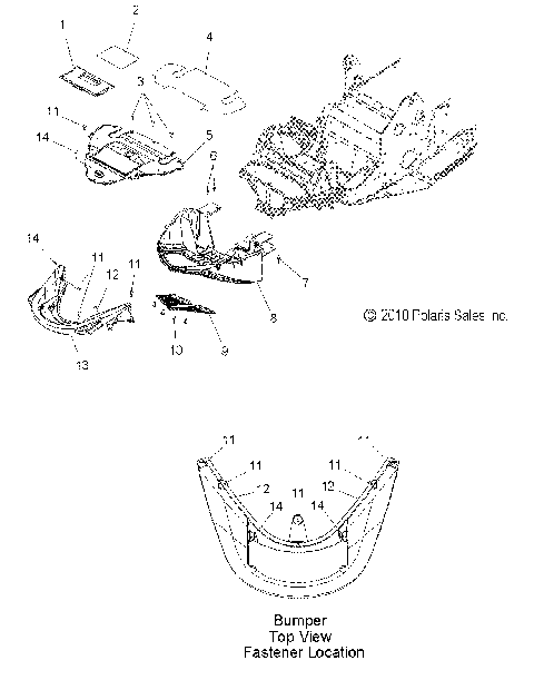 BODY, FRONT BUMPER and NOSEPAN - S12PT6HSL/HEL (49SNOWBUMPER11600TRG)