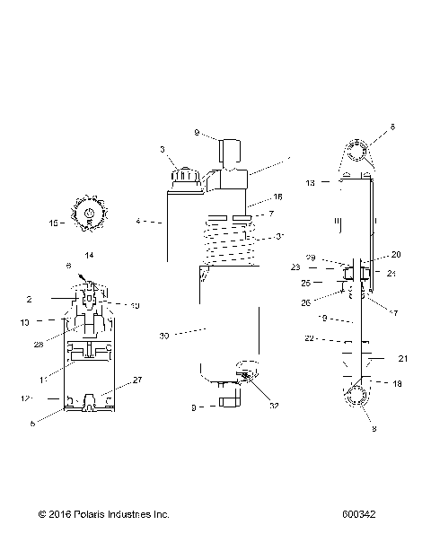 SUSPENSION, SHOCK, FRONT TRACK (BLACK) - S21EEC8RS ALL OPTIONS (600342)
