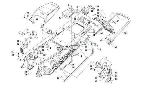 TUNNEL, REAR BUMPER, AND SNOWFLAP ASSEMBLY