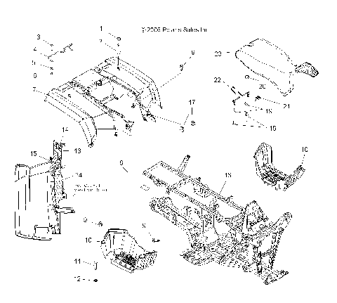 CAB, REAR, SEAT and FRAME - A07MH46AA/AZ (49ATVCABRRSP450)