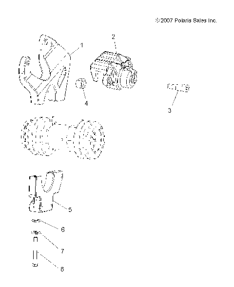 BRAKES, REAR CALIPER MOUNTING - A08CL50AA (49ATVCALIPERMTG086X6)