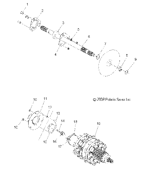 DRIVE TRAIN, JACKSHAFT and DRIVESHAFT  - S09PM8/PG8/PH8 ALL OPTIONS (49SNOWDRIVETRAIN09800RMK)