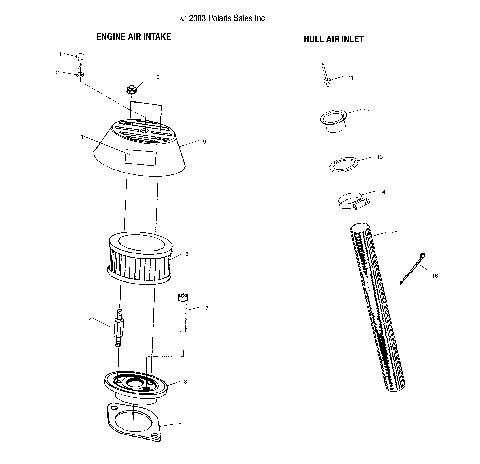 ENGINE AIR INTAKE/HULL AIR INLET - W045197DA/IA (4990499049B11)