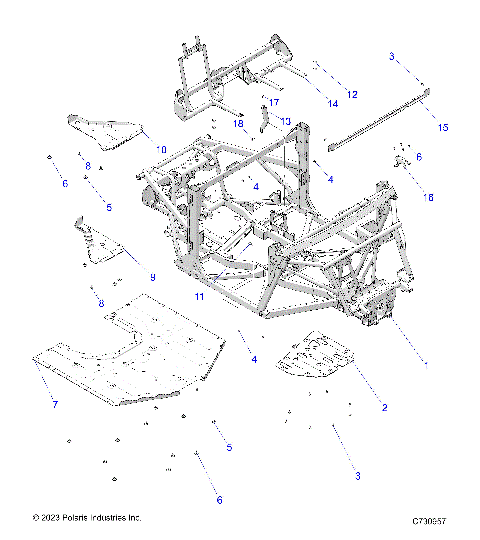 CHASSIS, MAIN FRAME AND SKID PLATES - R25XAL1RBD/BM (C730957)