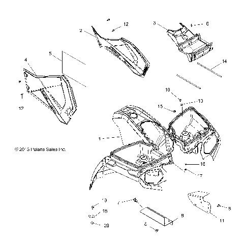 BODY, FRONT CAB and SIDE PANELS - A15S6A76FA (49ATVCAB14SP570)
