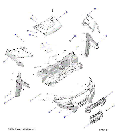 BODY, HOOD AND FRONT FASCIA - R25RSB99AZ/BZ/AL (C733449)