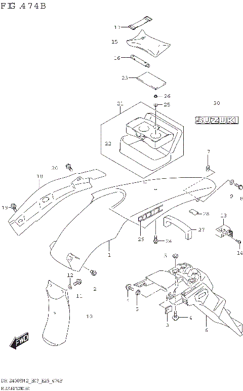 REAR FENDER (DR-Z400S)