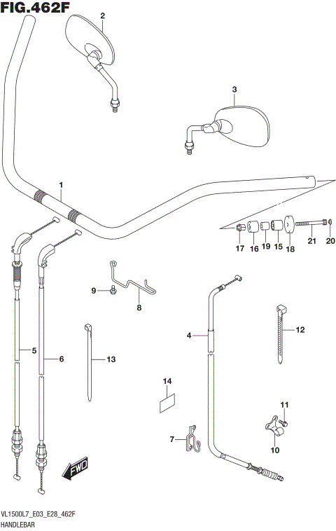 HANDLEBAR (VL1500TL7 E28)