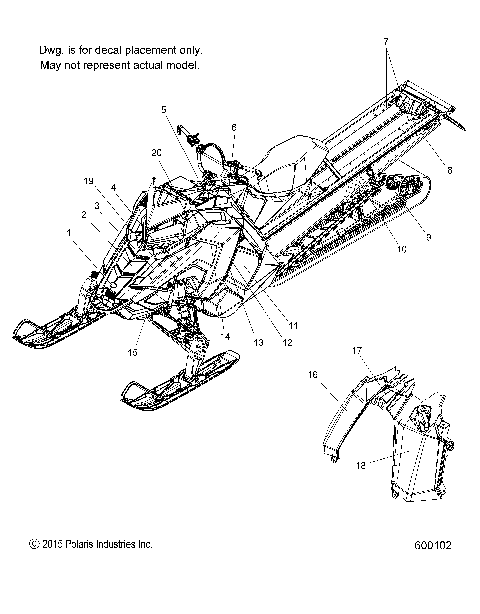 BODY, DECAL, SNOW CHECK, PINK RIBBON RIDER OPT. - S16EL8PE/PS (600102)