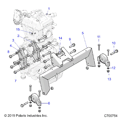 ENGINE, MOUNTING & LONG BLOCK - Z21CHA57A2/K2/E57AK (C700754)