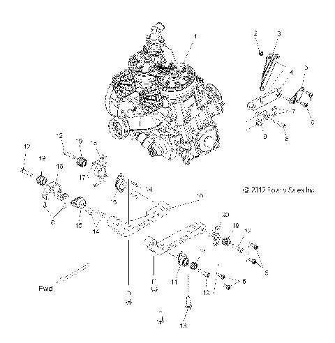 ENGINE, MOUNTING & SHORT BLOCK - S15CC6/CK6/CM6 ALL OPTIONS (49SNOWENGINEMOUNT13600LE)