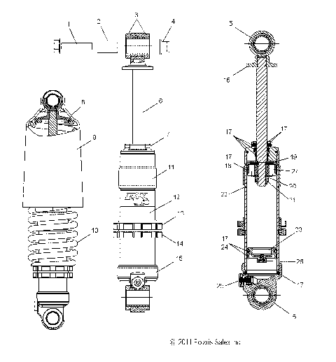 SUSPENSION, SHOCK, FRONT - S12BF8GSA/GSL (49SNOWSHOCKFRONT7043737)