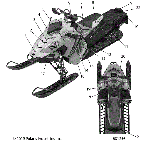 BODY, DECAL  XC, BLK SIDE PANEL W/BLUE ACCENT SC SELECT - S20FJP8 (601256)