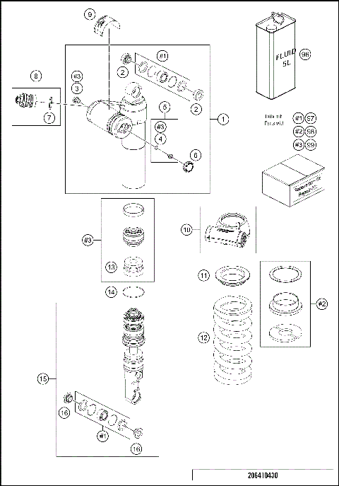 SHOCK ABSORBER DISASSEMBLED