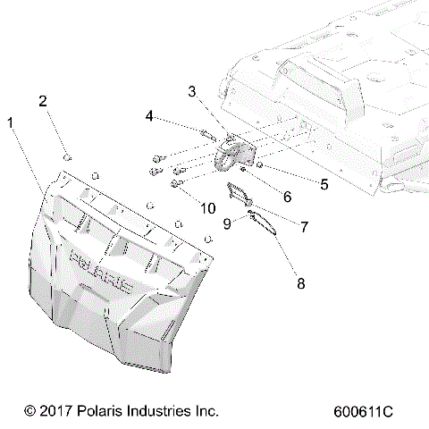 BODY, SNOW FLAP AND HITCH - S24FJE9FS/9FE (600611C)