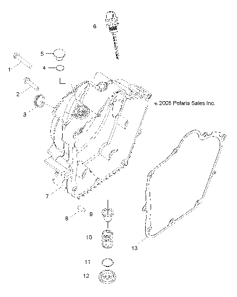ENGINE, CRANKCASE COVER, RH - Z16YAV17AB/AF/CAB/CAF (49RGRCRANKCVRRH09RZR170)