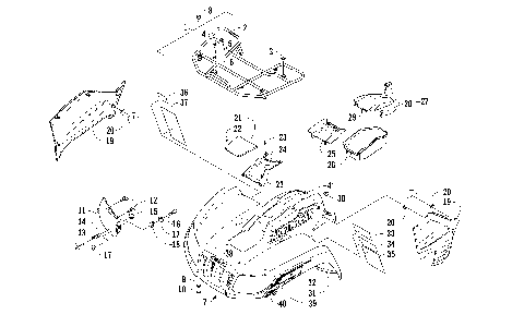 FRONT RACK, BODY PANEL, AND HEADLIGHT ASSEMBLIES [98337]