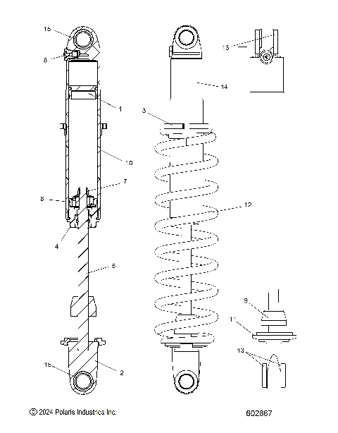 SUSPENSION, SHOCK, REAR TRACK - S25TFB8RS/8REA (602867)
