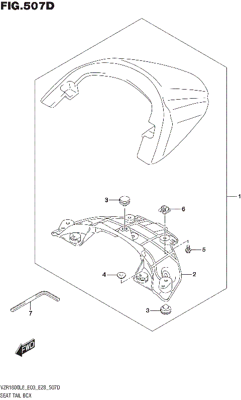SEAT TAIL BOX (VZR1800BZL8 E28) (JBA)
