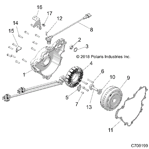 ENGINE, STATOR AND FLYWHEEL - Z18VEL92BK/BR/LK (C700199)