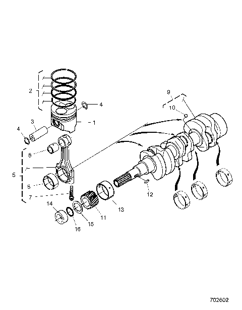 ENGINE, PISTON AND CRANKSHAFT - R25RRED4JA (702602)