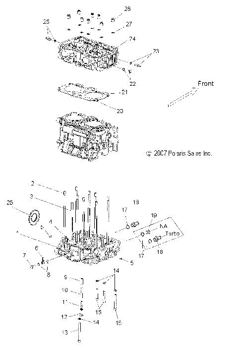 ENGINE, CYLINDER and CRANKCASE - S09PT7ES/EE/FS (49SNOWCYLINDER09FSTRG)