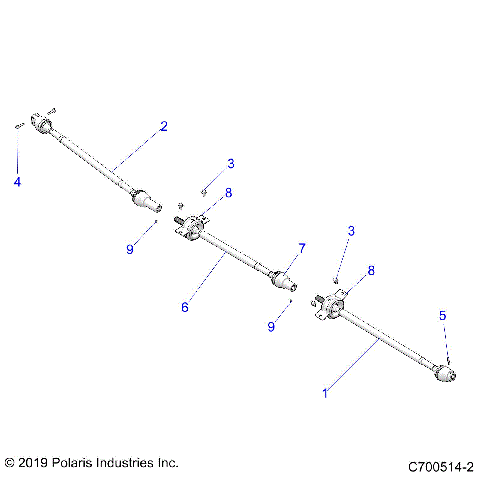 DRIVE TRAIN, FRONT, MID, REAR PROP SHAFT - D20BEP99A4/B4/GP99A4 (C700514-2)