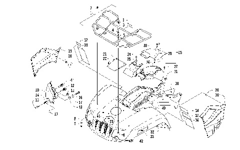 FRONT RACK, BODY PANEL, AND HEADLIGHT ASSEMBLIES [97325]