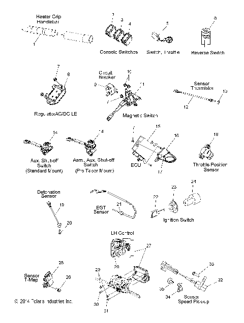 ELECTRICAL, SWITCHES, SENSORS and COMPONENTS - S15CC6/CK6/CM6 ALL OPTIONS (49SNOWELECT15RMK)