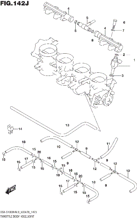 THROTTLE BODY HOSE/JOINT (GSX-S1000FZAL9 E33)
