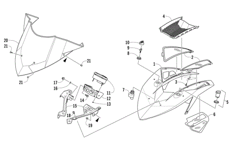 WINDSHIELD AND INSTRUMENTS ASSEMBLIES