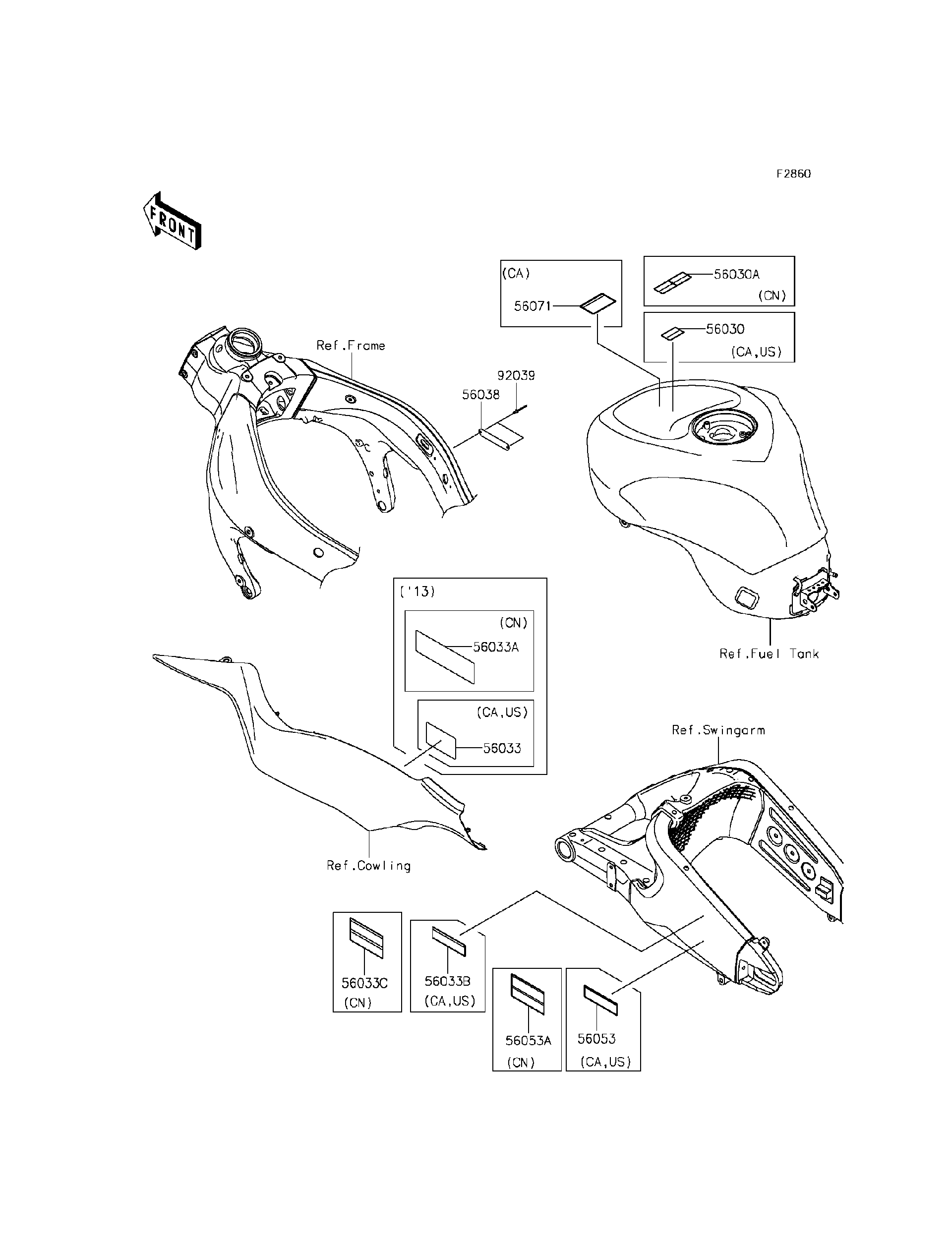 【オープニングセール】 NINJA Kawasaki 2015 ZX-6R Finder Parts Motorcycles Labels 手提げ・レッスンバッグ・入園グッズ